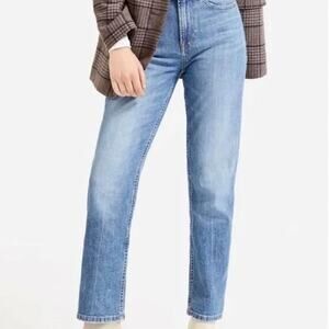Everlane Women’s High Rise Straight Leg Jeans Blue 98% Cotton Size 28 Regular